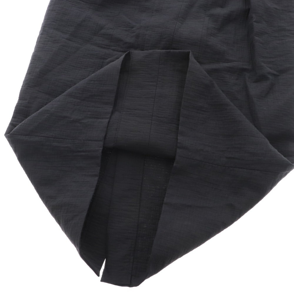 ■ ヴェルメイユパーイエナ ロングワンピース ウエストシェイプ パフスリーブ 無地 レディース 36 ブラック