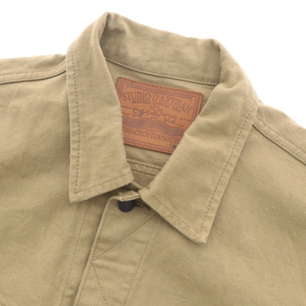 ■ Studio D'Artisan Jacket Outerwear 100% Cotton Men's Size 40 Khaki