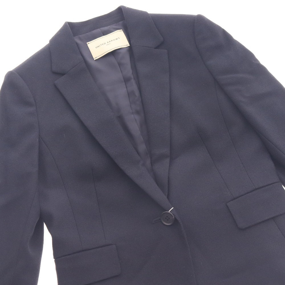 ■ ユナイテッドアローズ スーツ セットアップ ジャケット ひざ丈スカート トップス ボトムス レディース 34 ネイビー タグ付き 未使用