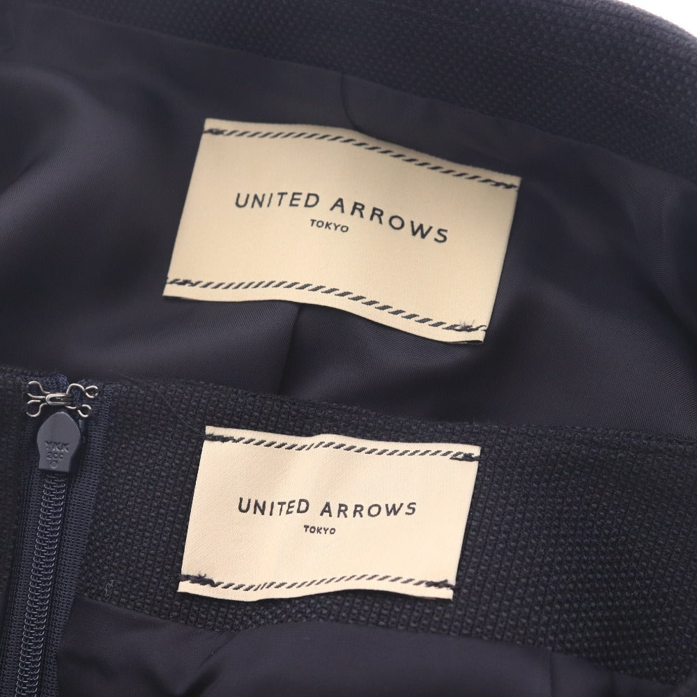 ■ ユナイテッドアローズ スーツ セットアップ ジャケット ひざ丈スカート トップス ボトムス レディース 34 ネイビー タグ付き 未使用