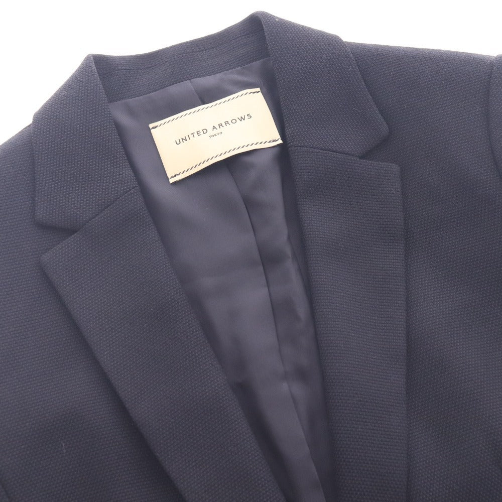 ■ ユナイテッドアローズ スーツ セットアップ ジャケット ひざ丈スカート トップス ボトムス レディース 34 ネイビー タグ付き 未使用