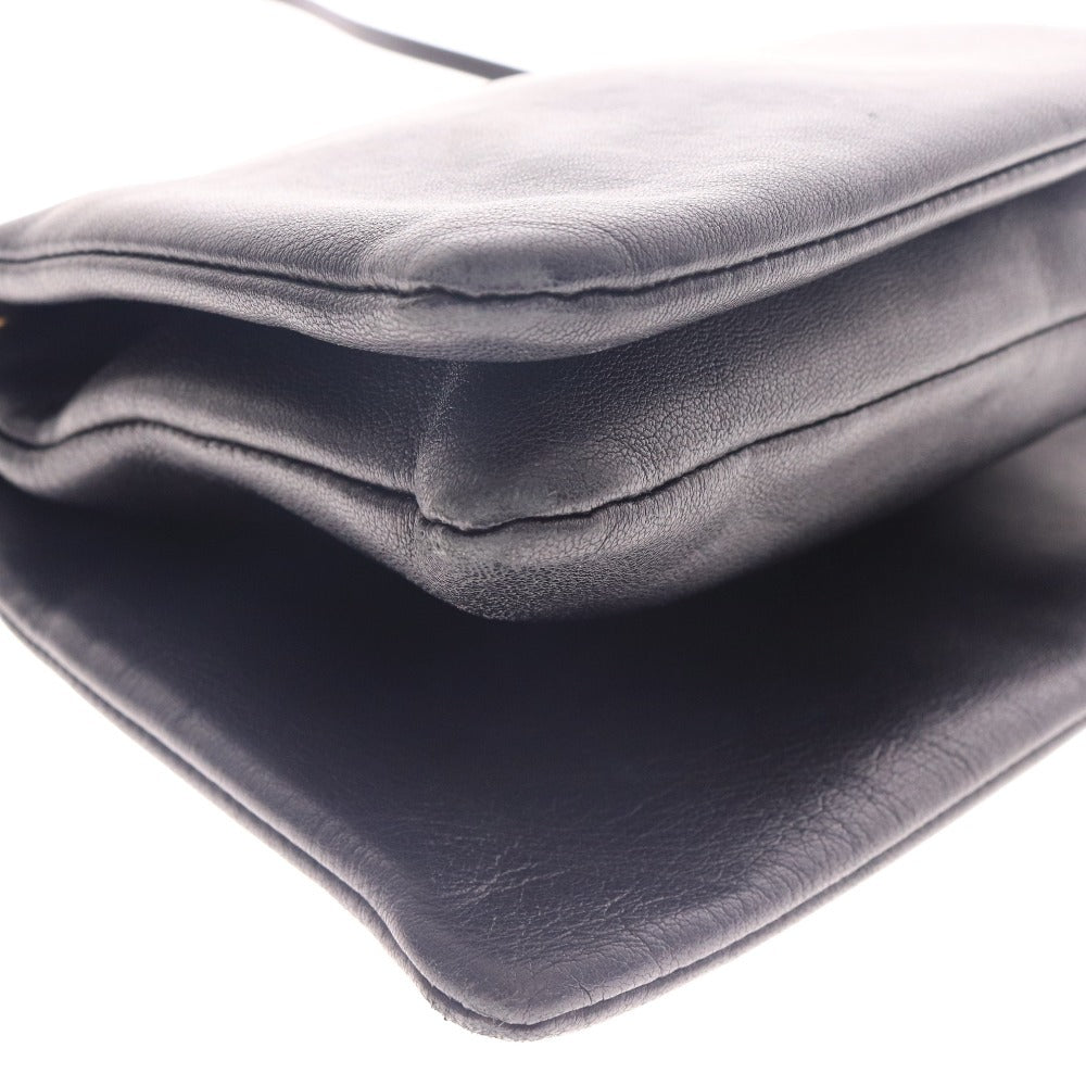 ■ セリーヌ トリオ ラージ ショルダーバッグ 鞄 斜め掛け ゴールド金具 レディース ブラック