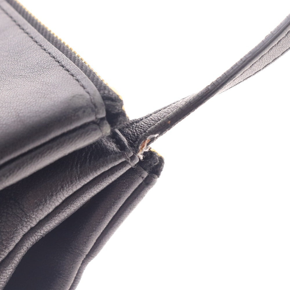 ■ セリーヌ トリオ ラージ ショルダーバッグ 鞄 斜め掛け ゴールド金具 レディース ブラック