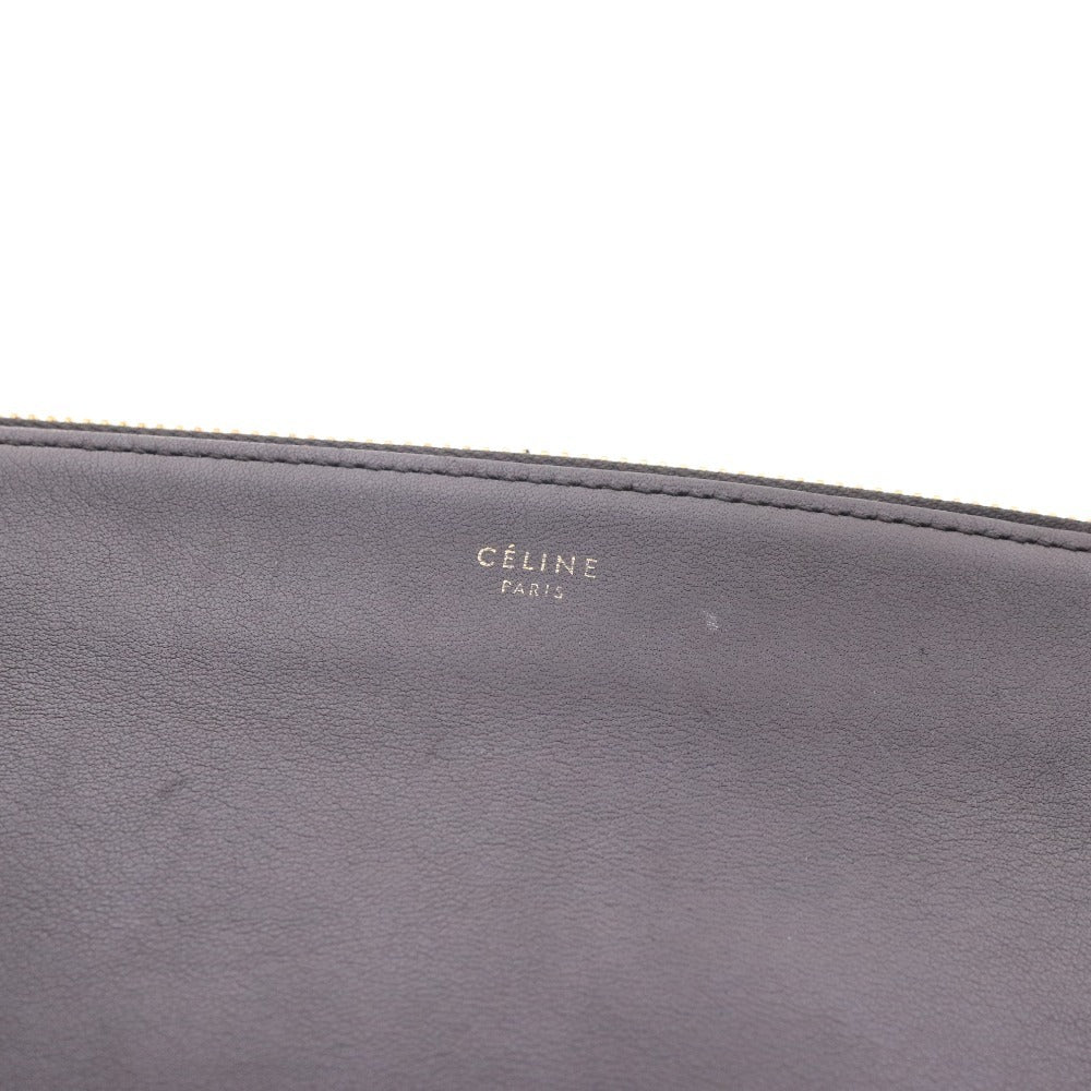 ■ セリーヌ トリオ ラージ ショルダーバッグ 鞄 斜め掛け ゴールド金具 レディース ブラック