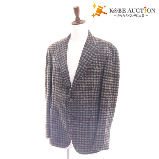 ■ ティトアレグレット ジャケット チェック イタリア製 メンズ 50 ブラウン系