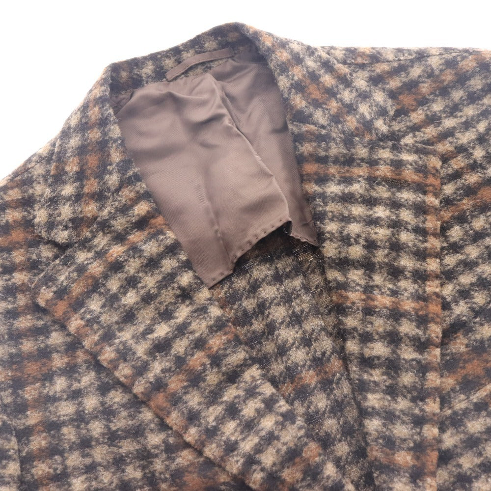 ■ ティトアレグレット ジャケット チェック イタリア製 メンズ 50 ブラウン系