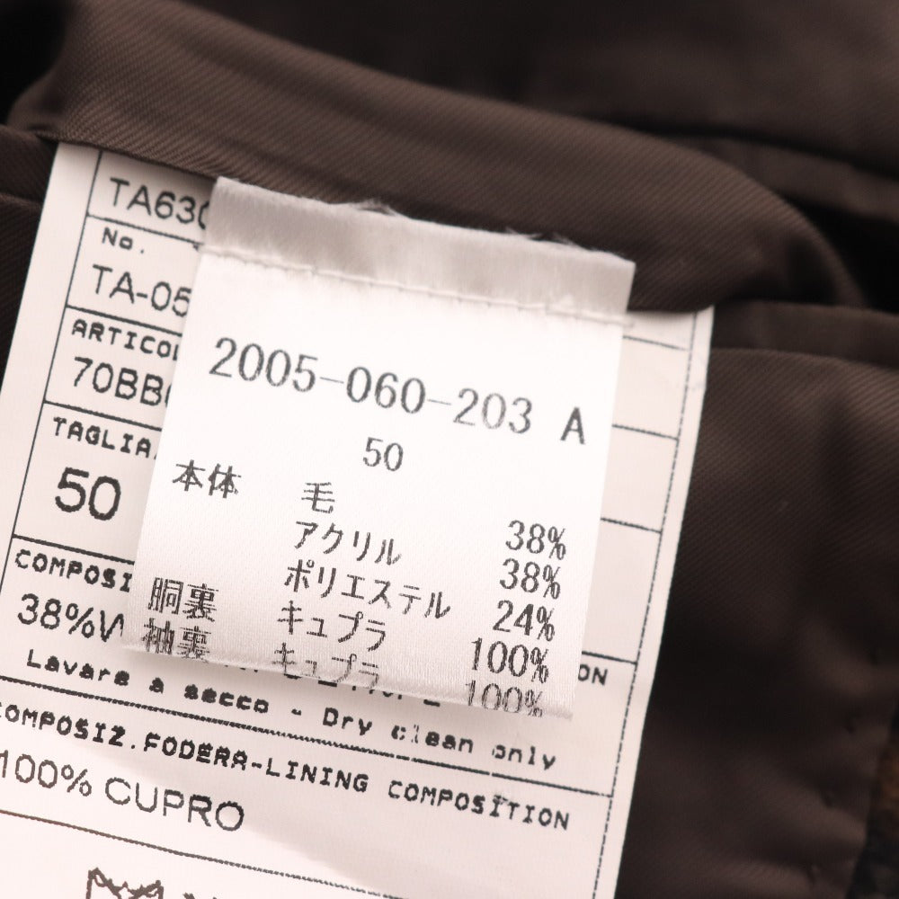 ■ ティトアレグレット ジャケット チェック イタリア製 メンズ 50 ブラウン系