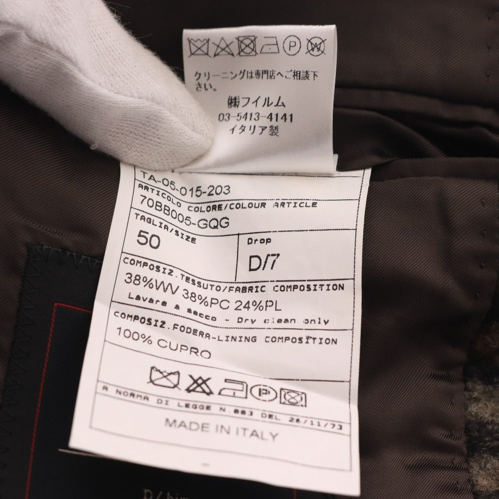 ■ ティトアレグレット ジャケット チェック イタリア製 メンズ 50 ブラウン系