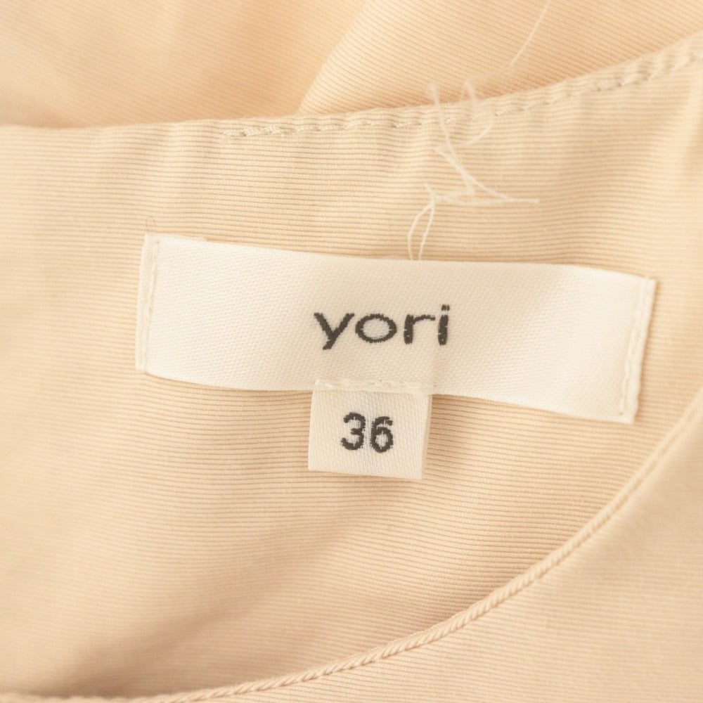 ■ yori ヨリ ワンピース トップス ボトムス 丸首 ノースリーブ スカート ポケット ファスナー 無地 レディース 36 ライトベージュ系