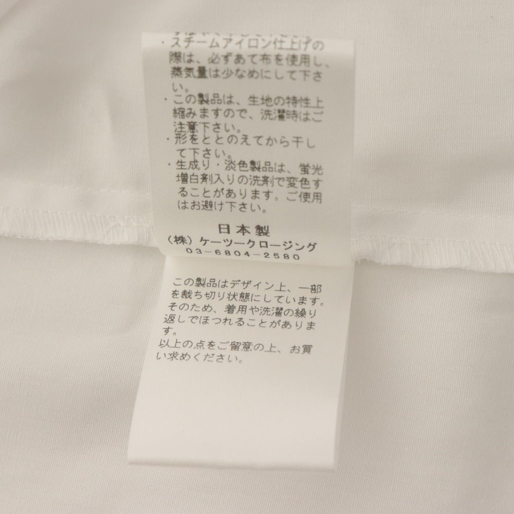 ■ yori ヨリ シャツ トップス 半袖 ボタン 無地 ファスナー レディース 36 ホワイト