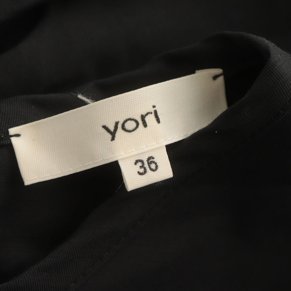 ■ yori ヨリ ワンピース トップス ボトムス 丸首 半袖 スカート ポケット 無地 レディース 36 ブラック系