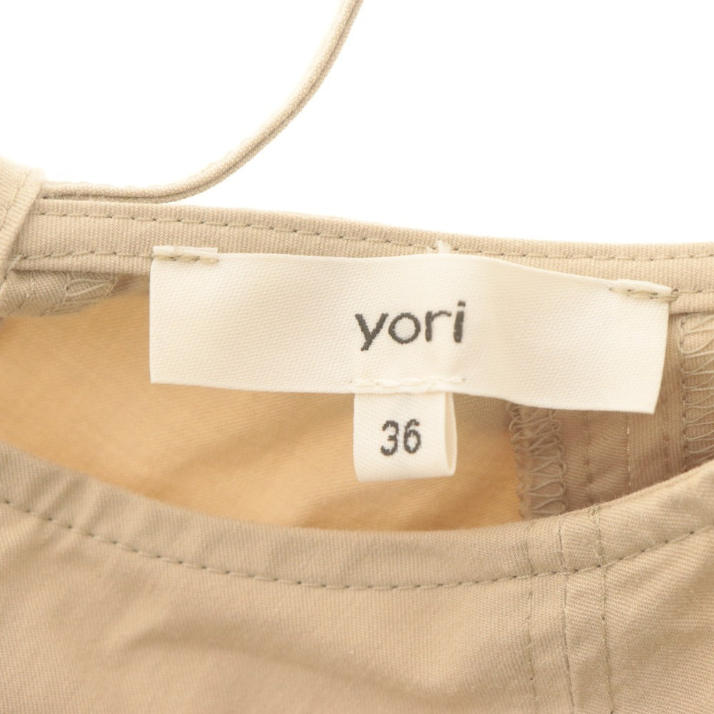 ■ yori ヨリ ワンピース トップス ボトムス 半袖 紐 無地 レディース 36 ベージュ系