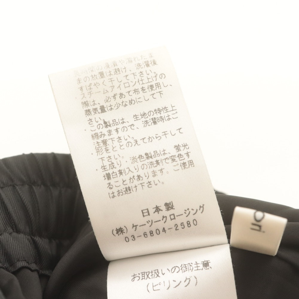 ■ yori ヨリ パンツ ボトムス ゴム 紐 ポケット 無地 レディース 34 ブラック系