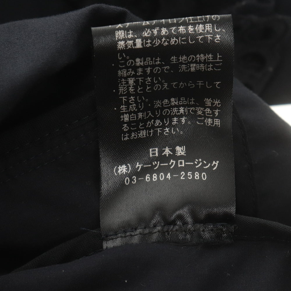 ■ shirocon shirt blouse top button short sleeve solid color frill lace women's 34 dark navy