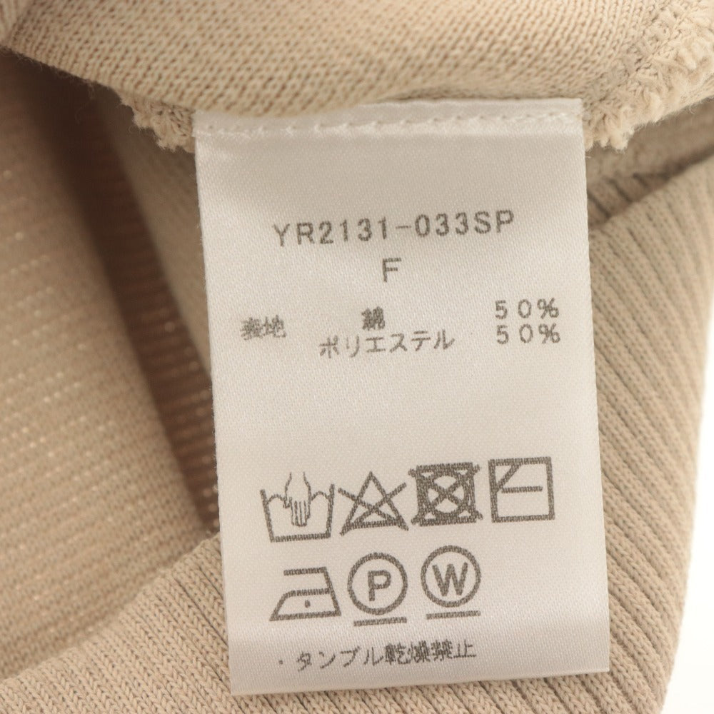 ■ yori ヨリ シャツ ブラウス トップス 丸首 半袖 無地 レディース F ライトベージュ系