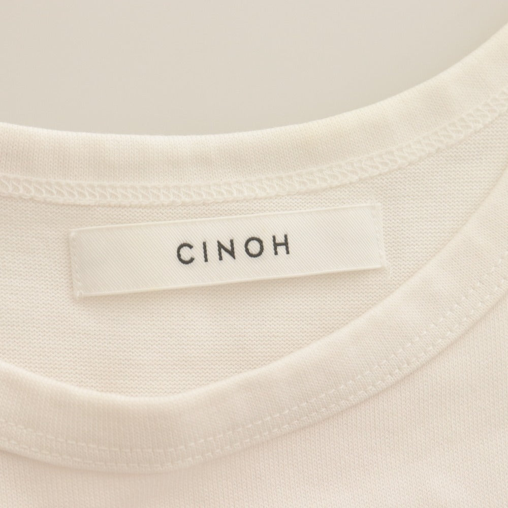 ■ CINOH チノ シャツ トップス 丸首 ノースリーブ 無地 コットン レディース 38 ホワイト系