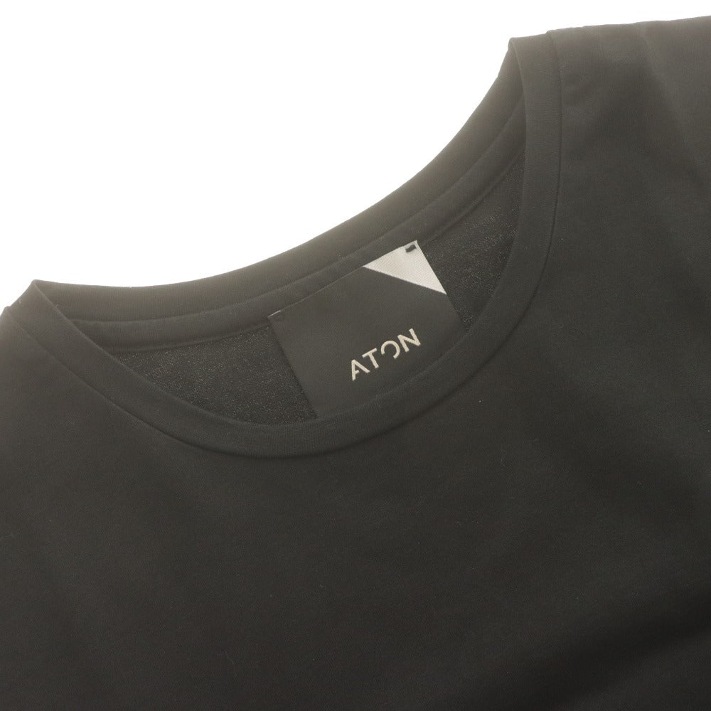 ■ ATON Shirt Top Crew Neck Sleeveless Solid Women's 02 Black
