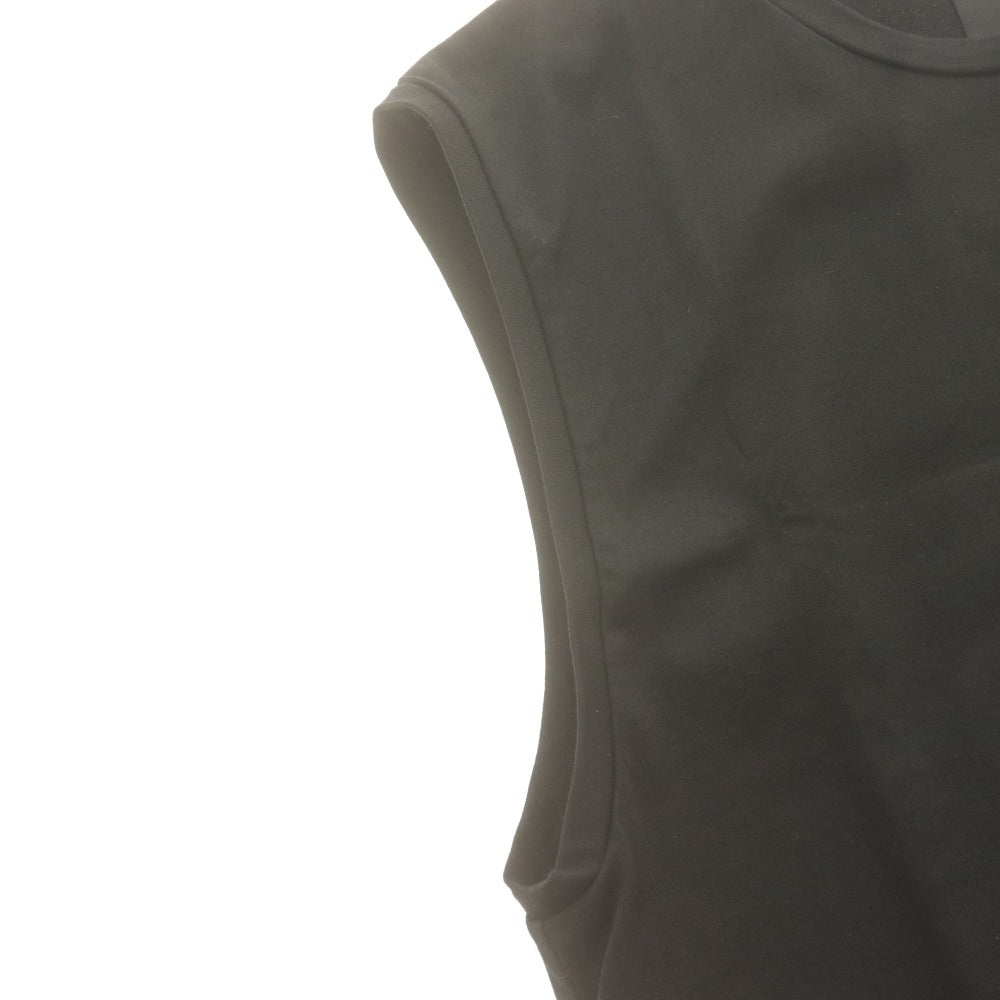 ■ ATON Shirt Top Crew Neck Sleeveless Solid Women's 02 Black