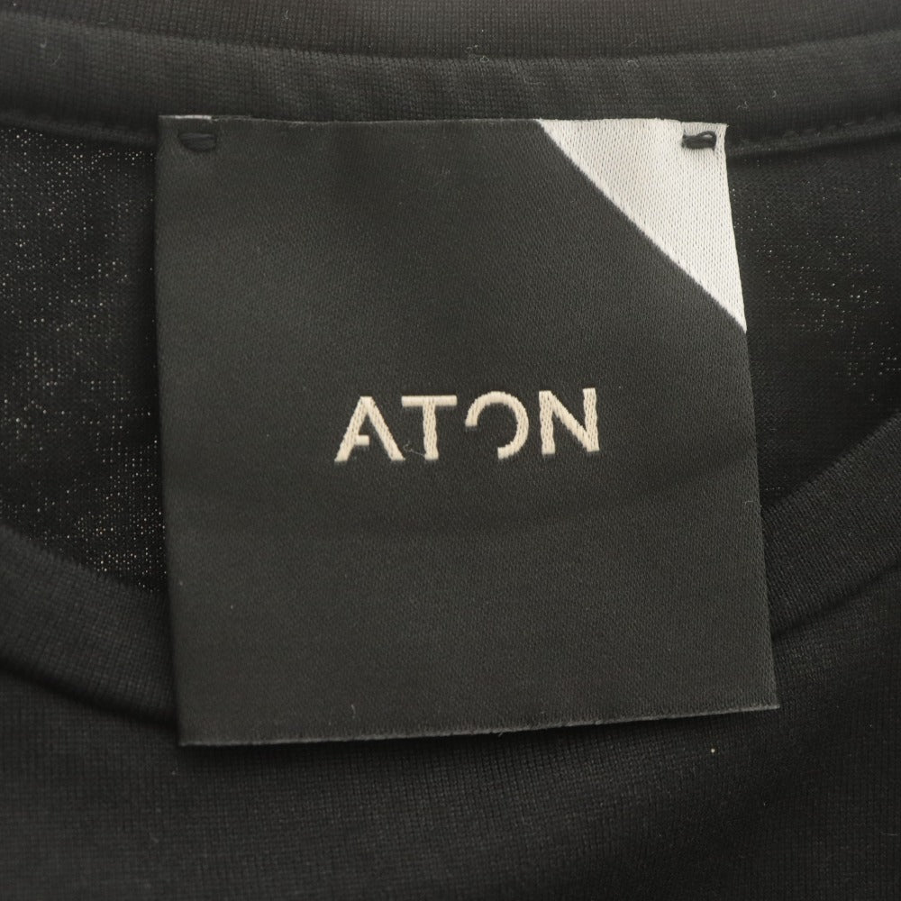 ■ ATON Shirt Top Crew Neck Sleeveless Solid Women's 02 Black