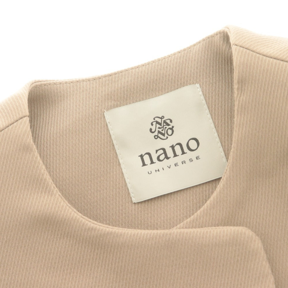■ NANO universe ナノユニバース コート ジャケット アウター ボタン ポケット 無地 レディース 36 ベージュ系
