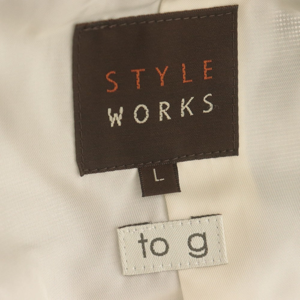 ■ STYLE WORKS Jacket Outerwear Button Pocket Plain Double-breasted Men's L Dark Gray Tagged Unused