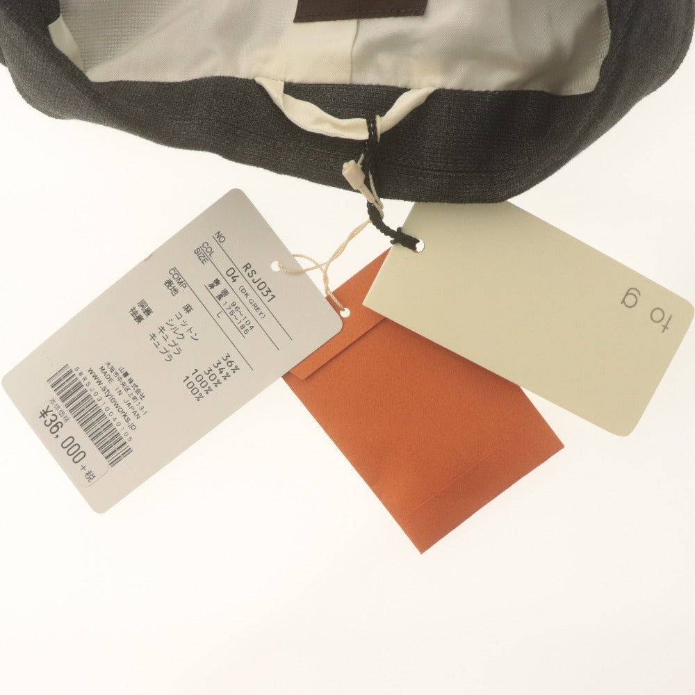■ STYLE WORKS Jacket Outerwear Button Pocket Plain Double-breasted Men's L Dark Gray Tagged Unused
