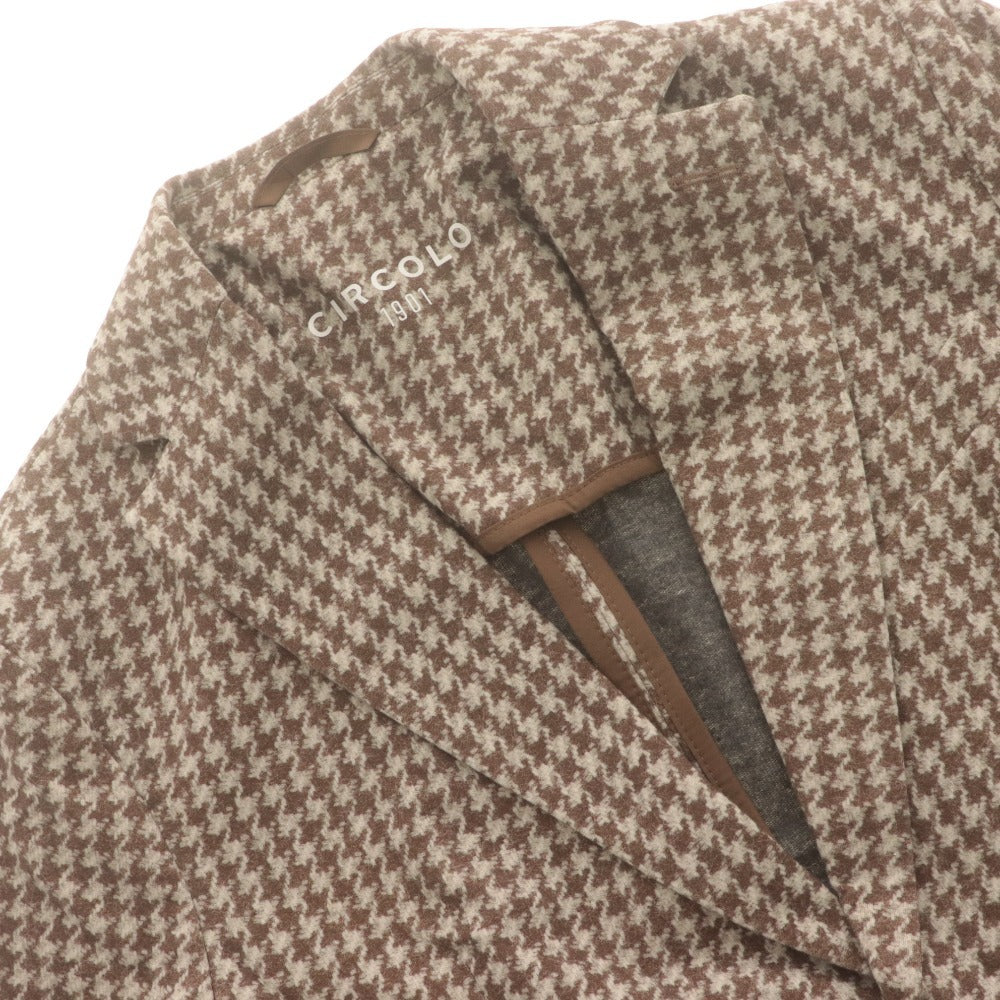 ■ CIRCOLO1901 チルコロ1901 ジャケット アウター ボタン ポケット 総柄 メンズ 50 ブラウン系 タグ付き 未使用