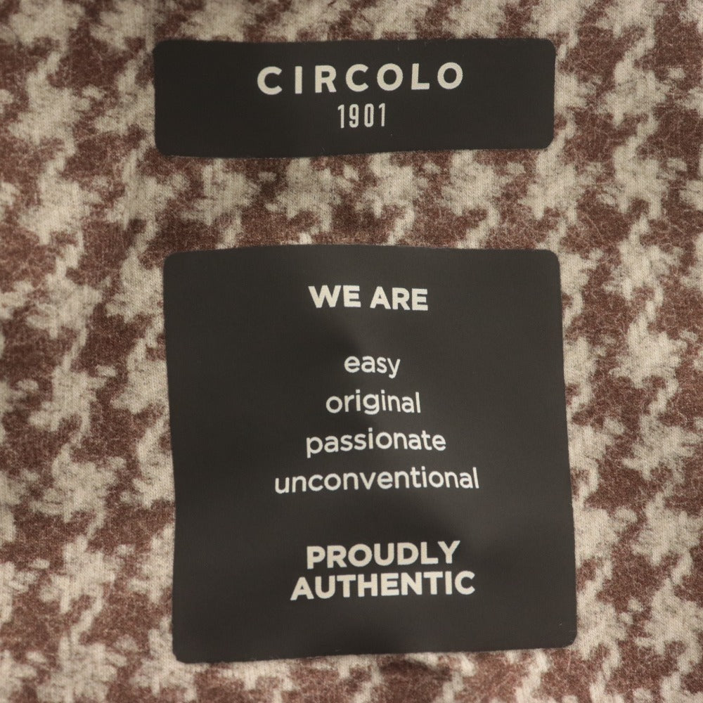 ■ CIRCOLO1901 チルコロ1901 ジャケット アウター ボタン ポケット 総柄 メンズ 50 ブラウン系 タグ付き 未使用