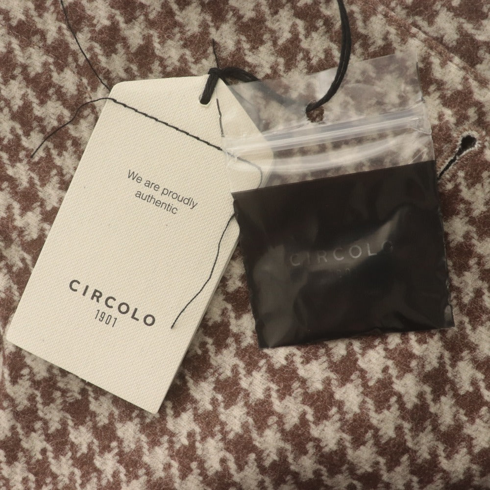 ■ CIRCOLO1901 チルコロ1901 ジャケット アウター ボタン ポケット 総柄 メンズ 50 ブラウン系 タグ付き 未使用