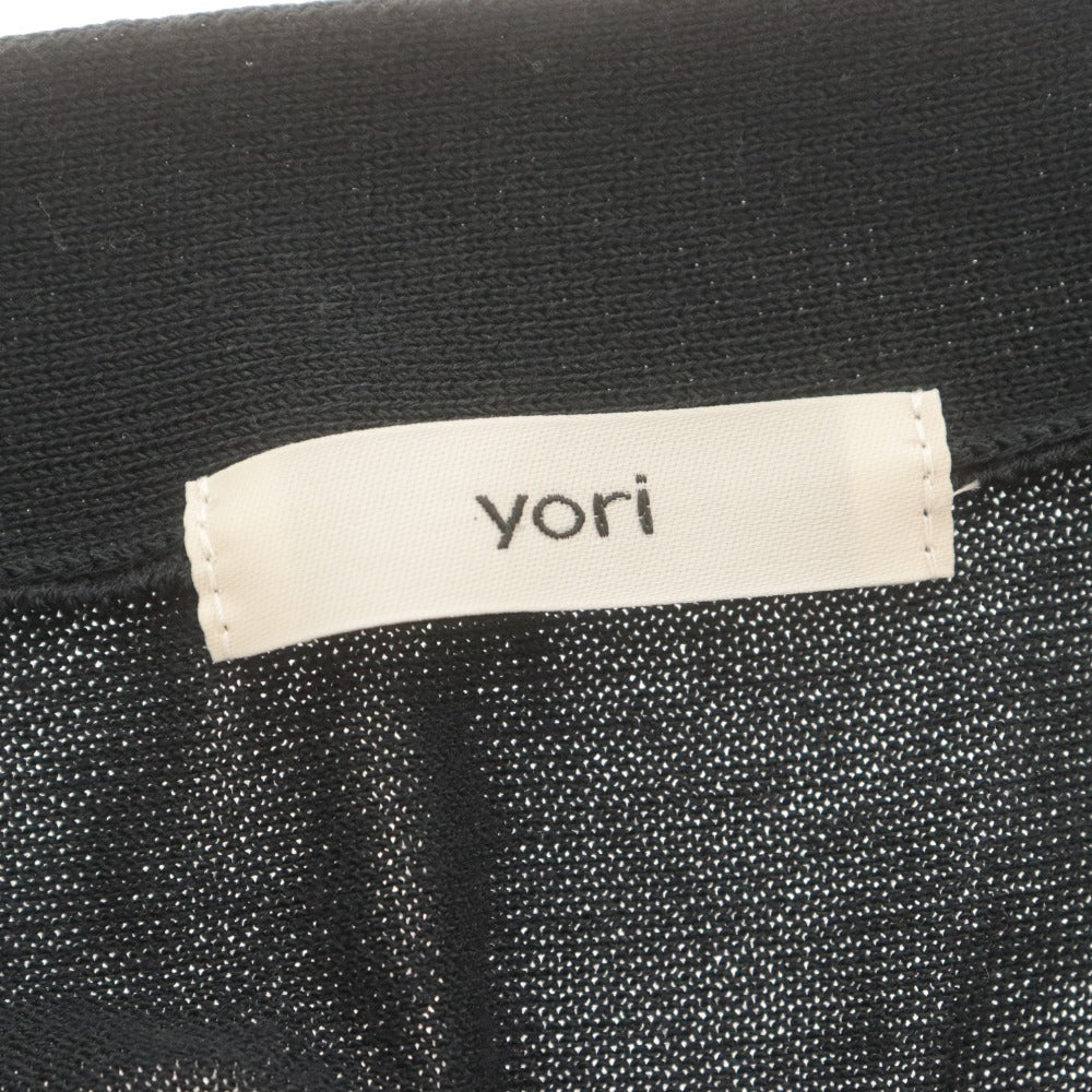 ■ yori ヨリ カーディガン アウター 長袖 ボタン 無地 レディース F ブラック系 ダークネイビー系