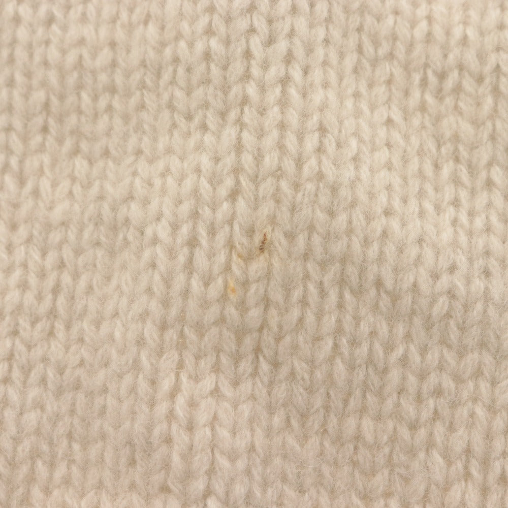 ■ GALERIE VIE Knit Sweater Top Crew Neck Long Sleeve Solid Men's Women's S Light Beige