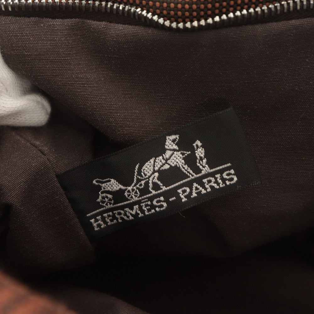 ■ HERMES エルメス トートバッグ ハンドバッグ 鞄 エールライン カバス ファスナー ポケット フランス製 メンズ レディース ブラウン系