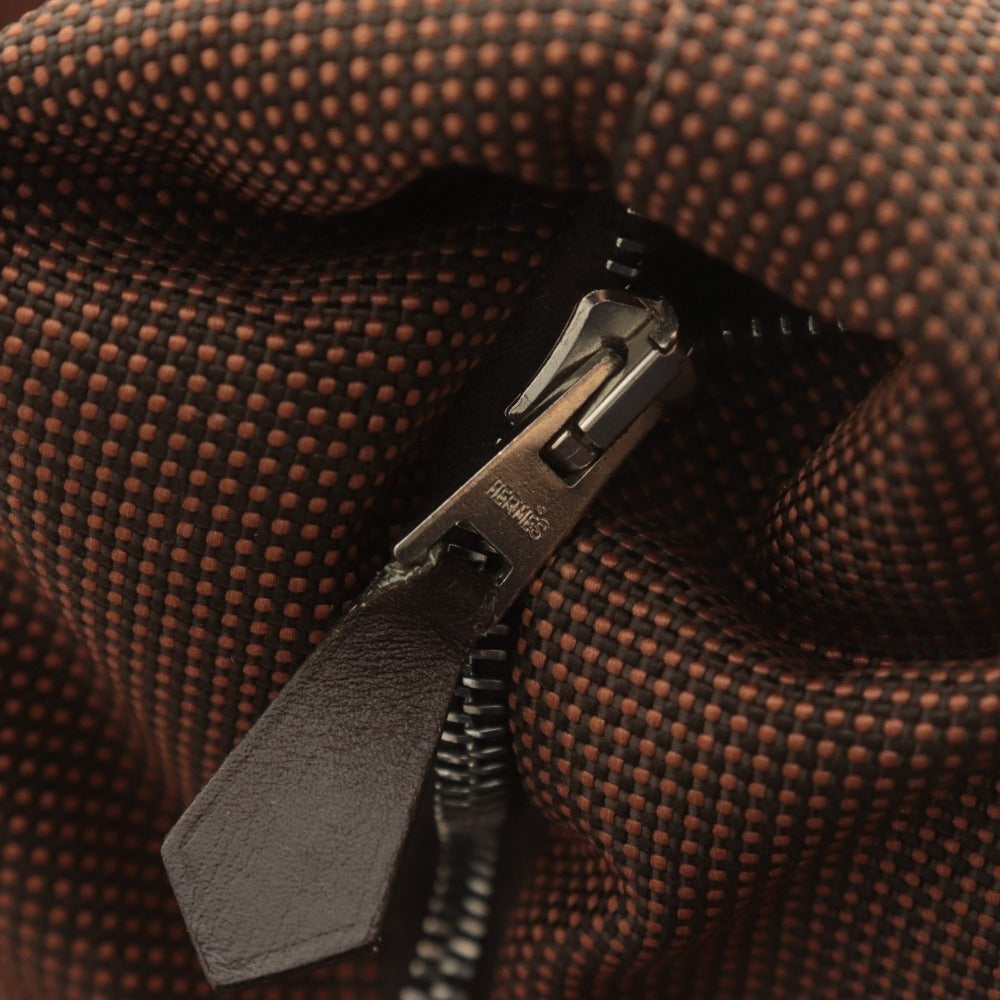 ■ HERMES エルメス トートバッグ ハンドバッグ 鞄 エールライン カバス ファスナー ポケット フランス製 メンズ レディース ブラウン系