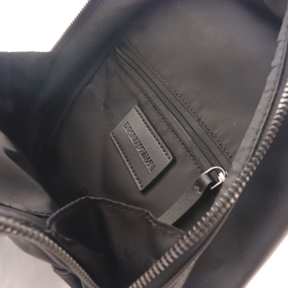 ■ Emporio Armani Body Bag Shoulder Bag Eagle Logo Nylon Leather Men's Black