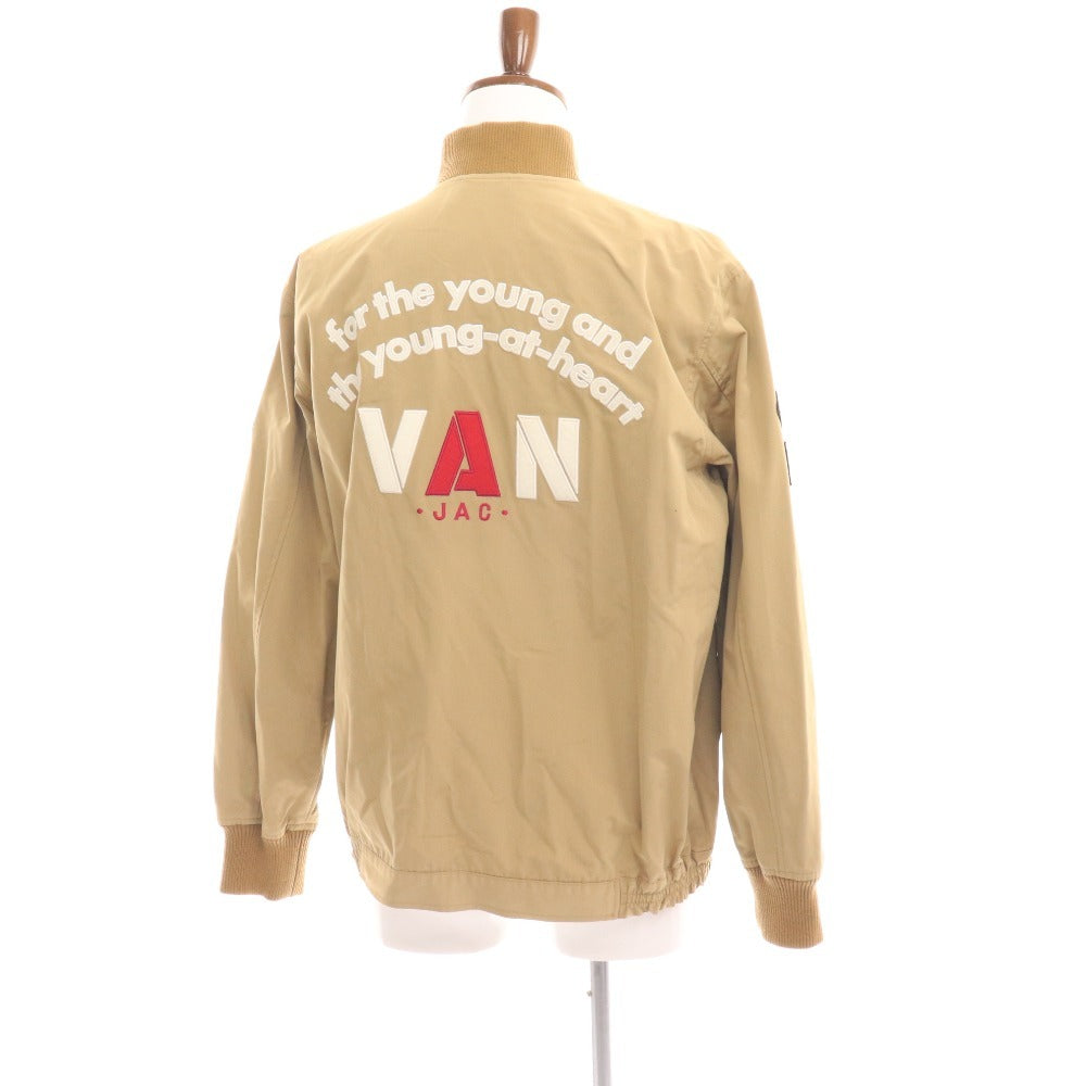 ■ Van Jacket Jacket Outerwear Zip-up Patch Embroidered Logo Men's LL Beige