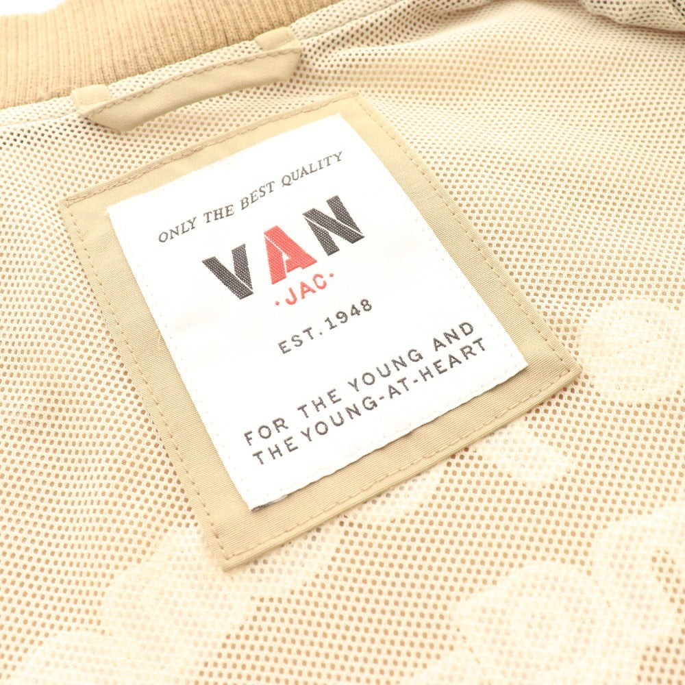 ■ Van Jacket Jacket Outerwear Zip-up Patch Embroidered Logo Men's LL Beige