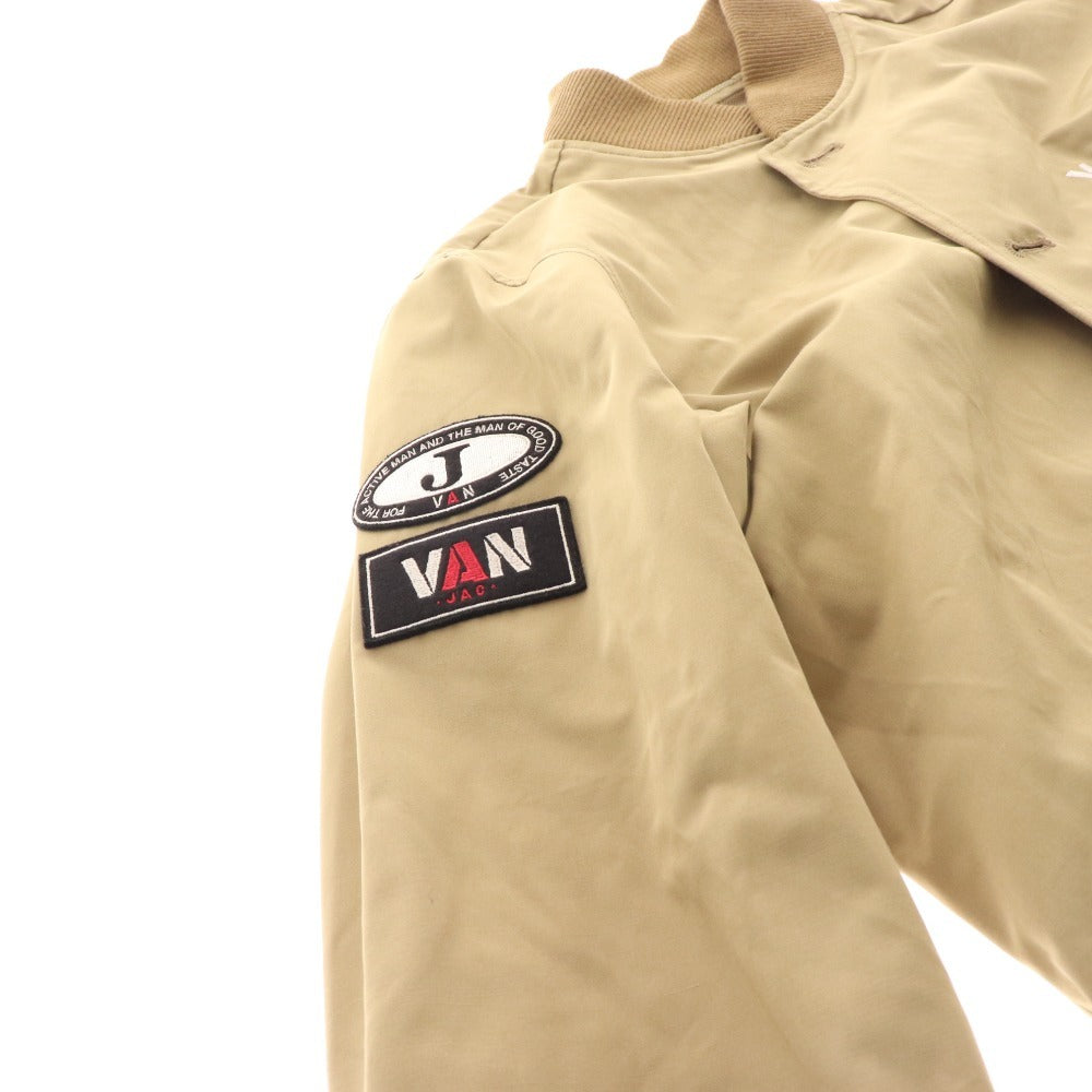 ■ Van Jacket Jacket Outerwear Zip-up Patch Embroidered Logo Men's LL Beige