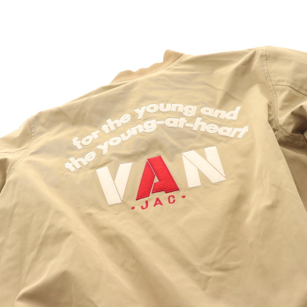 ■ Van Jacket Jacket Outerwear Zip-up Patch Embroidered Logo Men's LL Beige