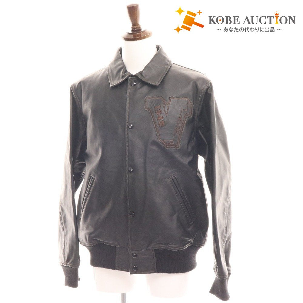 ■ Van Jacket Leather Jacket Riders Jacket Outerwear Classic Horse Leather Back Logo Men's LL Black