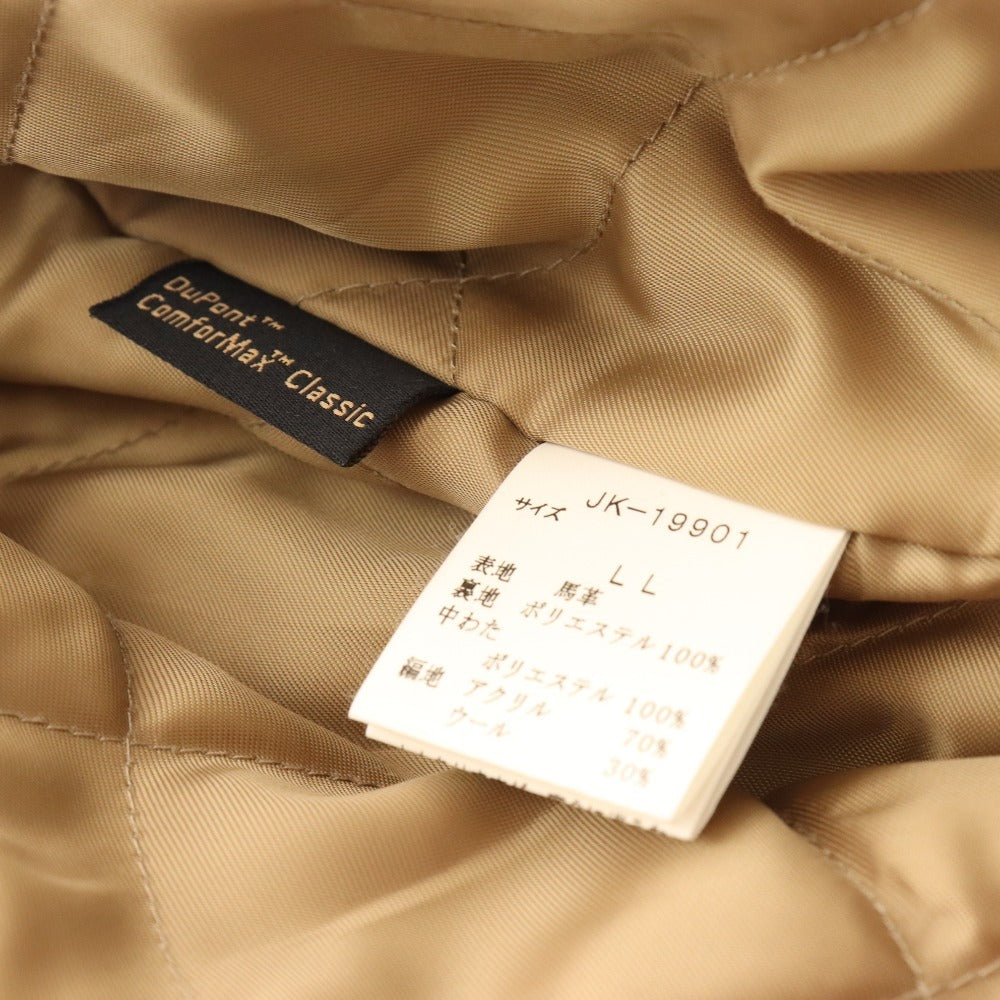 ■ Van Jacket Leather Jacket Riders Jacket Outerwear Classic Horse Leather Back Logo Men's LL Black