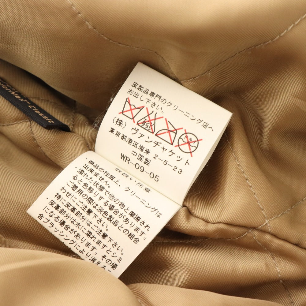 ■ Van Jacket Leather Jacket Riders Jacket Outerwear Classic Horse Leather Back Logo Men's LL Black