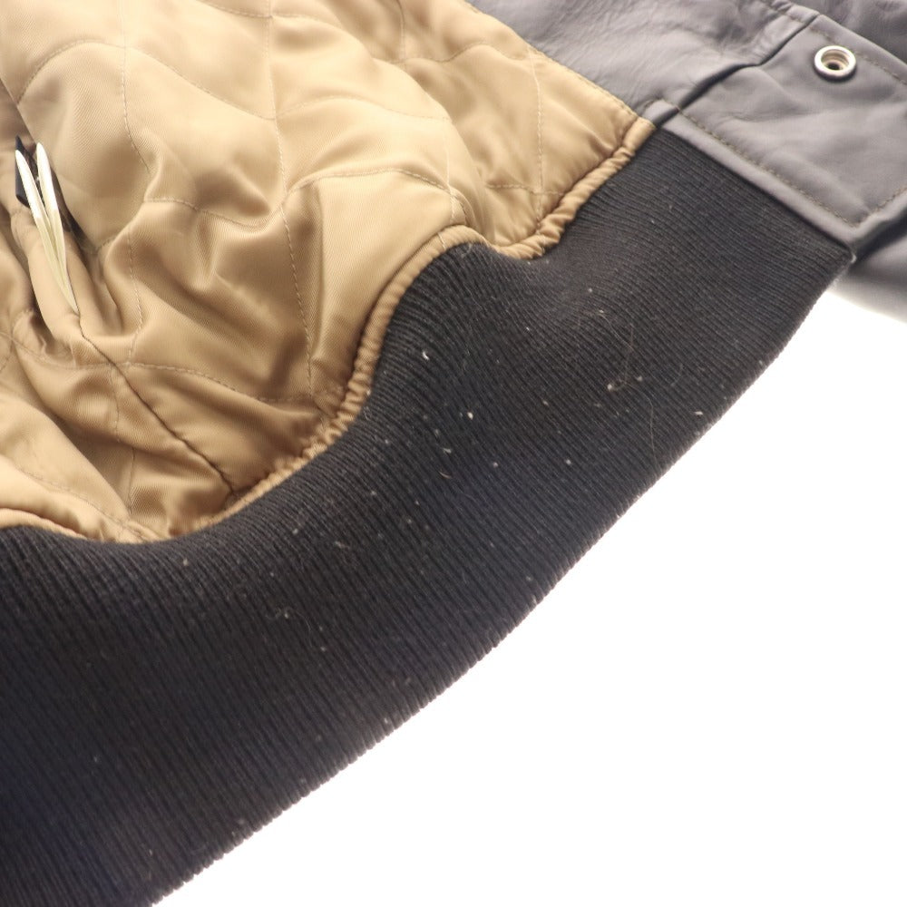 ■ Van Jacket Leather Jacket Riders Jacket Outerwear Classic Horse Leather Back Logo Men's LL Black