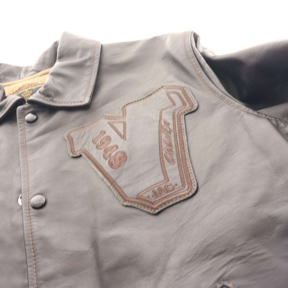 ■ Van Jacket Leather Jacket Riders Jacket Outerwear Classic Horse Leather Back Logo Men's LL Black