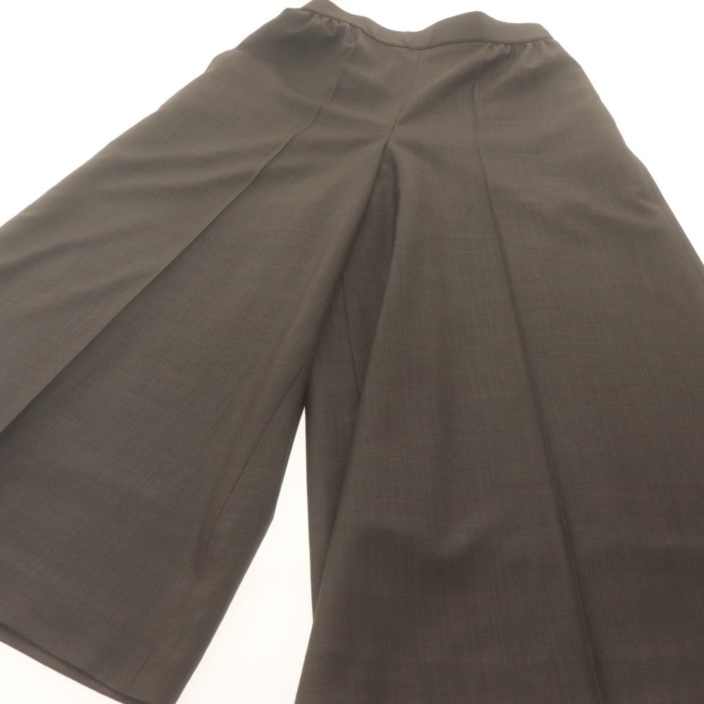 ■ フォクシー ニューヨーク FOXEY NEW YORK ワイドパンツ ボトムス ウォッシャブル 日本製 ダークブラウン 40(M相当） ハンガー付き