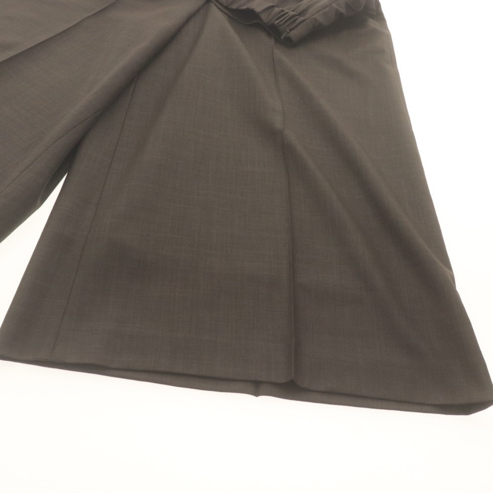 ■ フォクシー ニューヨーク FOXEY NEW YORK ワイドパンツ ボトムス ウォッシャブル 日本製 ダークブラウン 40(M相当） ハンガー付き