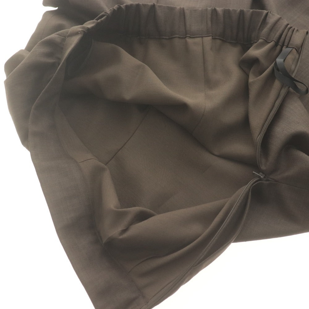■ フォクシー ニューヨーク FOXEY NEW YORK ワイドパンツ ボトムス ウォッシャブル 日本製 ダークブラウン 40(M相当） ハンガー付き