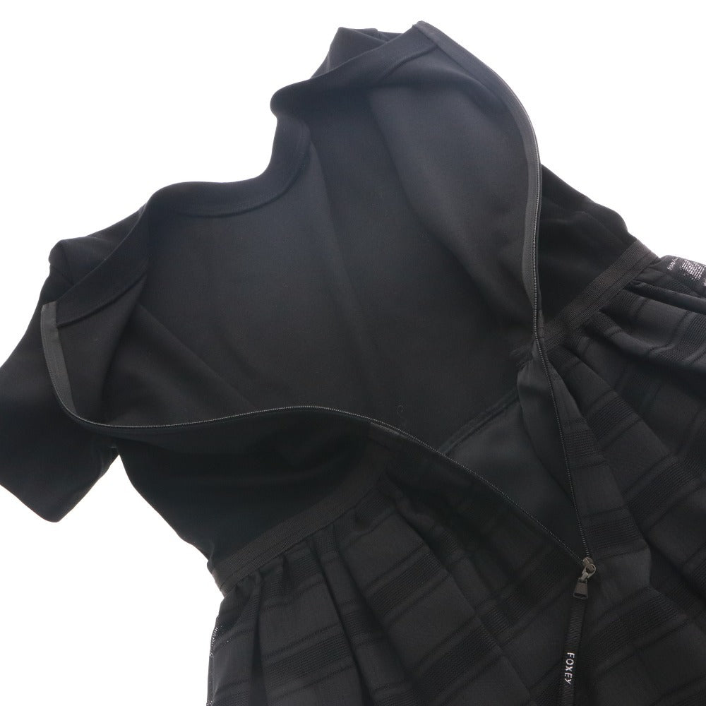 ■ フォクシー ニューヨーク FOXEY ロングワンピース 半袖 42777 ジャージー レディース 38(S相当）ブラック 付属品付き 未使用