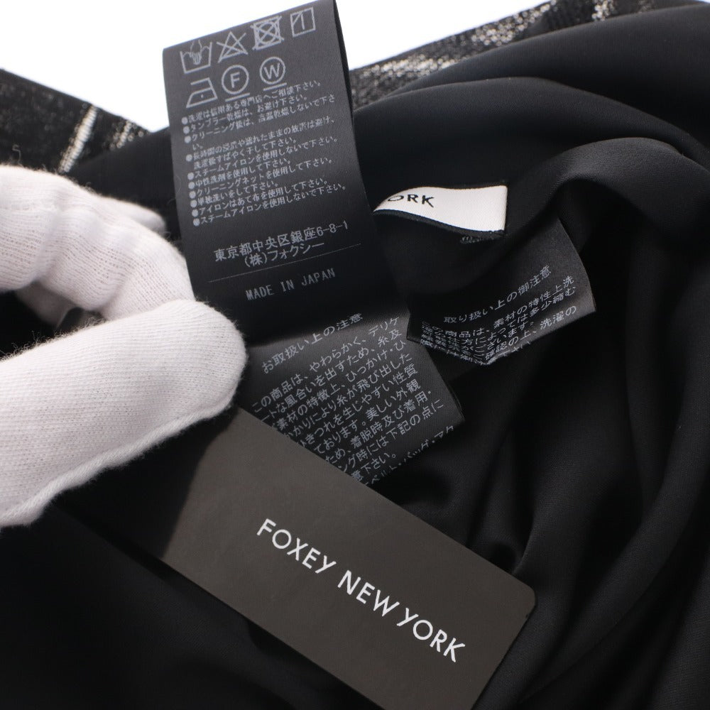 ■ フォクシー ニューヨーク FOXEY ロングワンピース 半袖 42777 ジャージー レディース 38(S相当）ブラック 付属品付き 未使用
