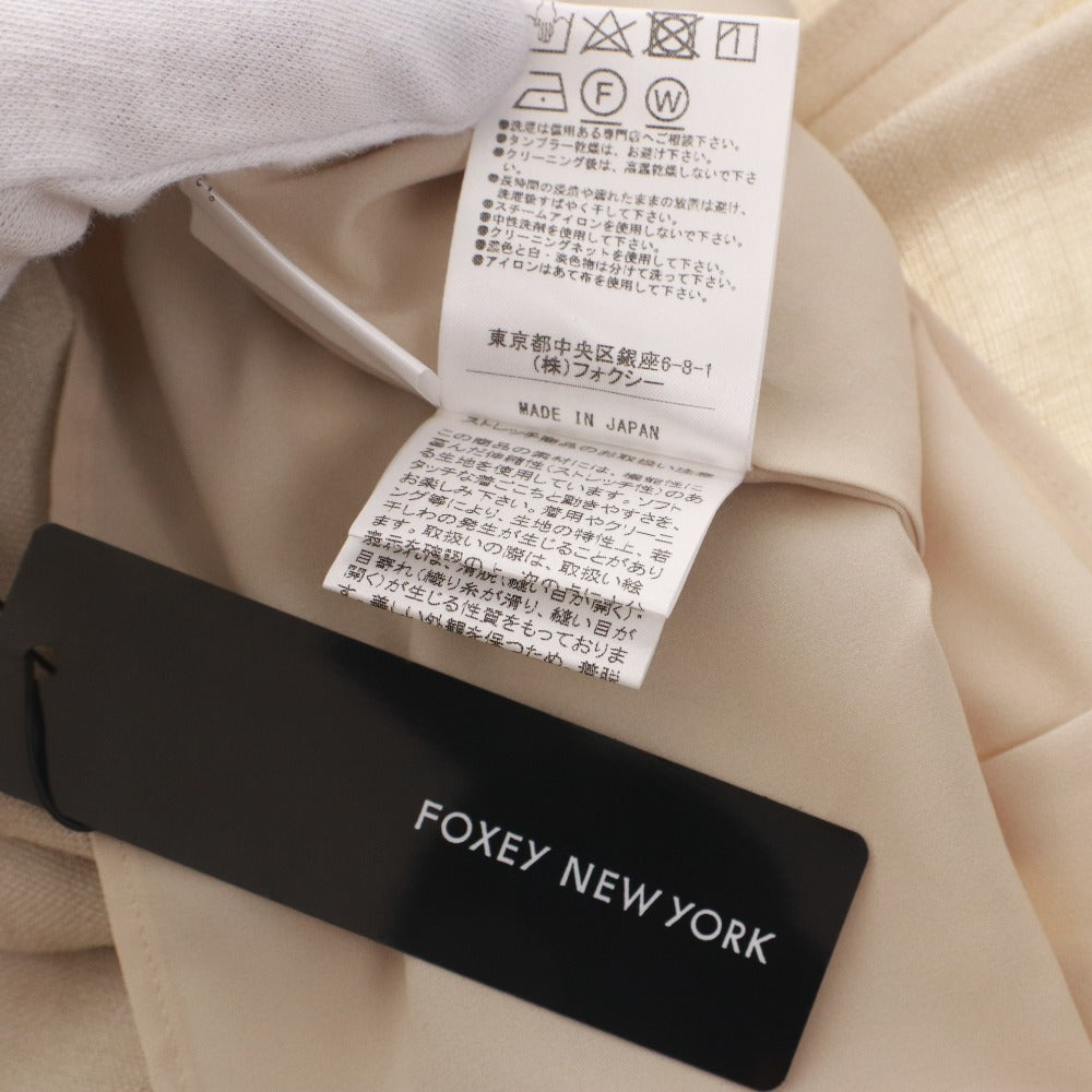 ■ フォクシー ニューヨーク FOXEY ワンピース ノースリーブ 42274 レディース 38(S相当）ライトベージュ 付属品付き 未使用