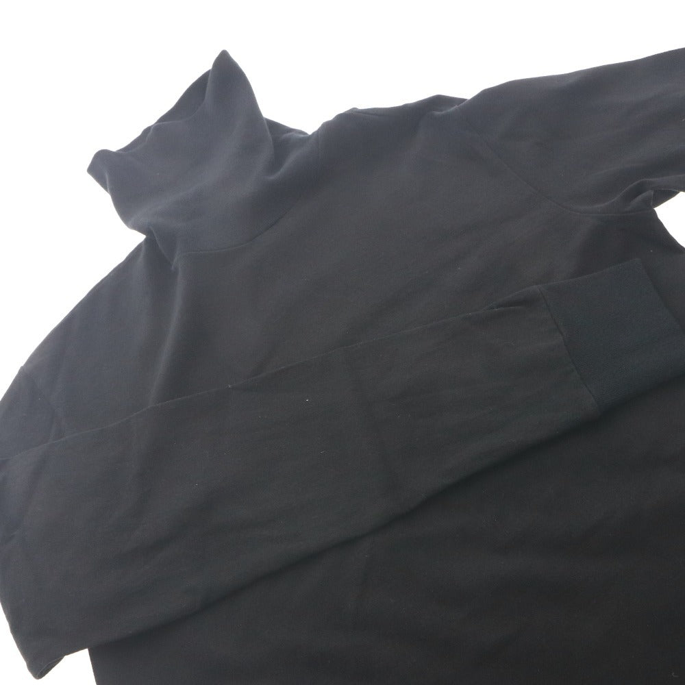 ■ MARNI マルニ カットソー 長袖Tシャツ トップス タートルネック ロゴ刺繍 イタリア製 綿 メンズ 44(S相当) 黒 ブラック
